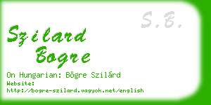 szilard bogre business card